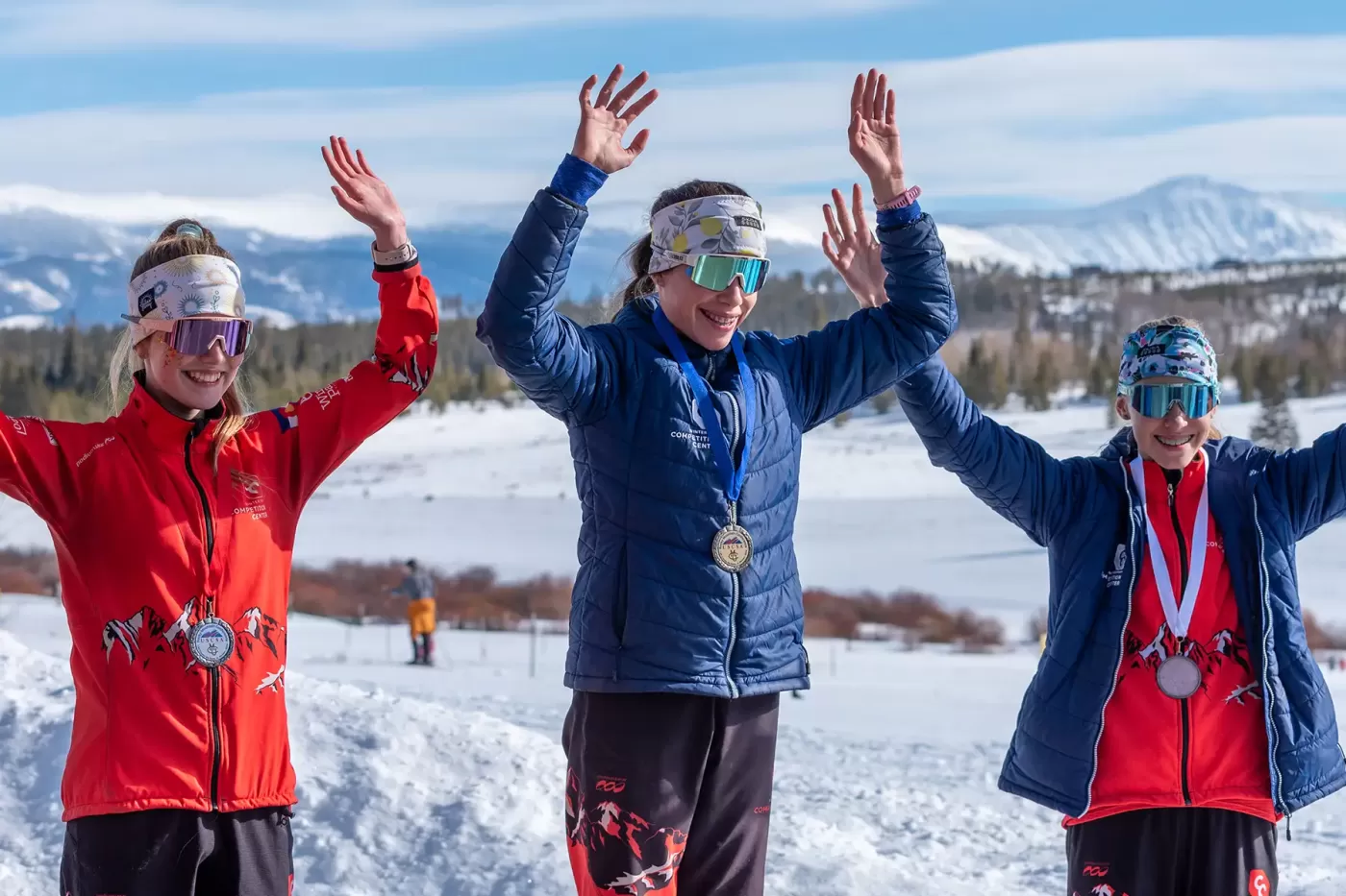Photo of high school winners at SCSA race at Snow Mountain Ranch in January 2024.