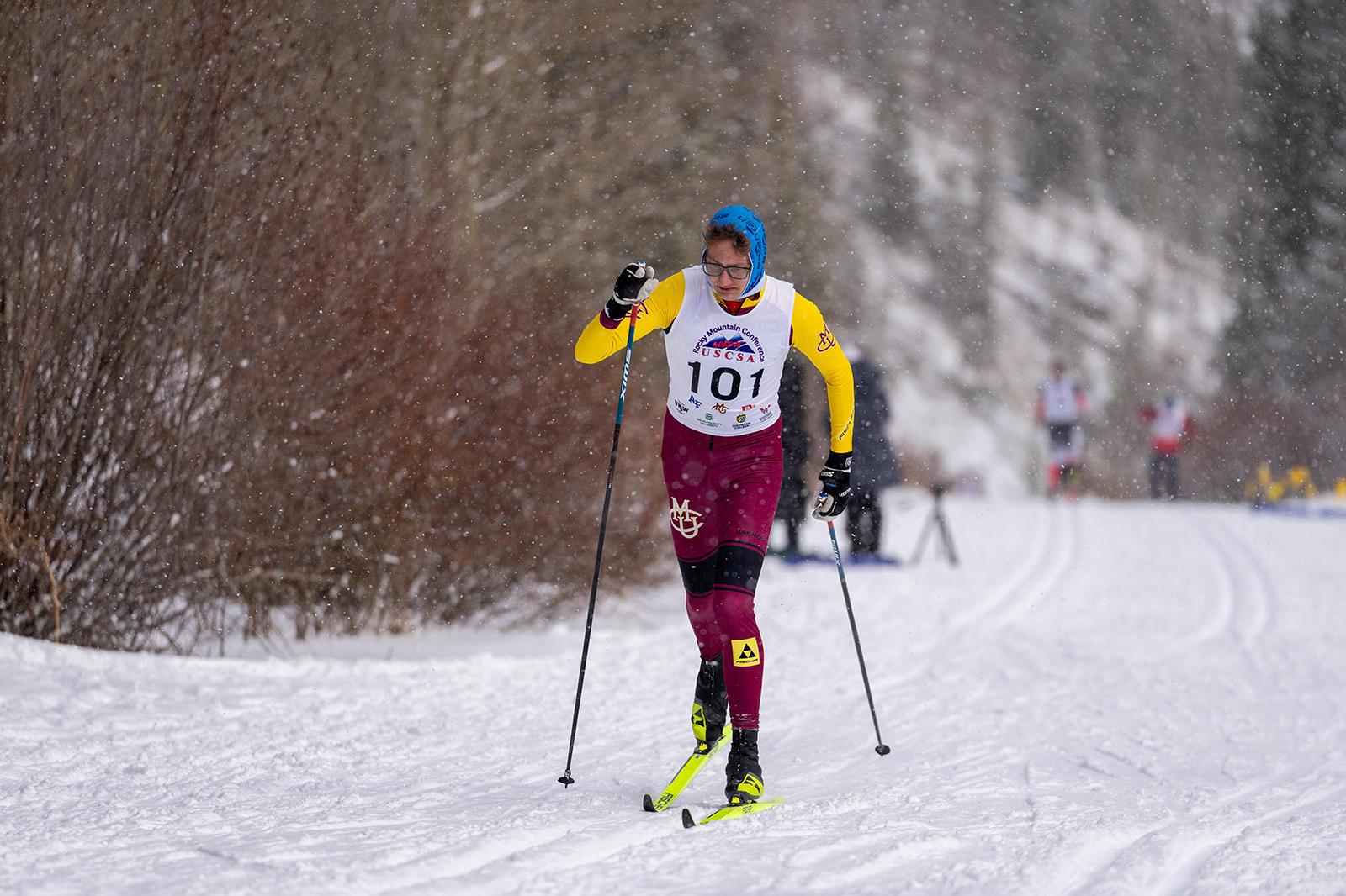 Wes Sumner—focused and efficient on the way to a win in the men’s 15 km Classic.