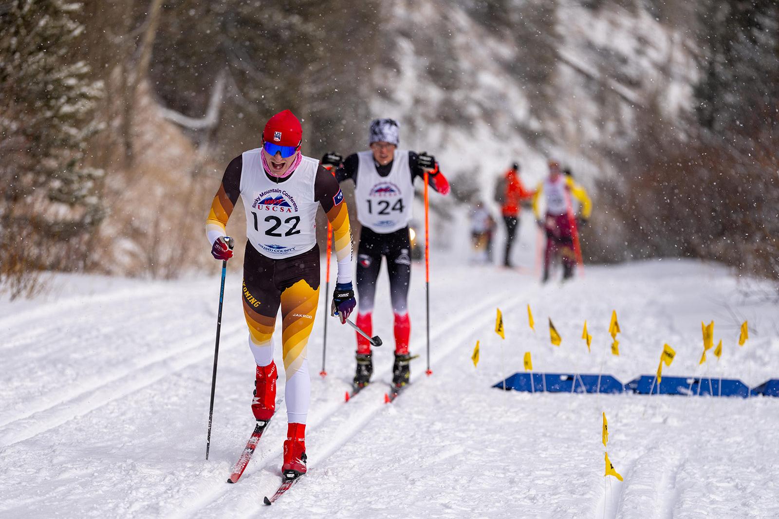 Wes Sumner driving the pace during the men’s 15 km Classic, skiing with control and efficiency on his way to victory.
