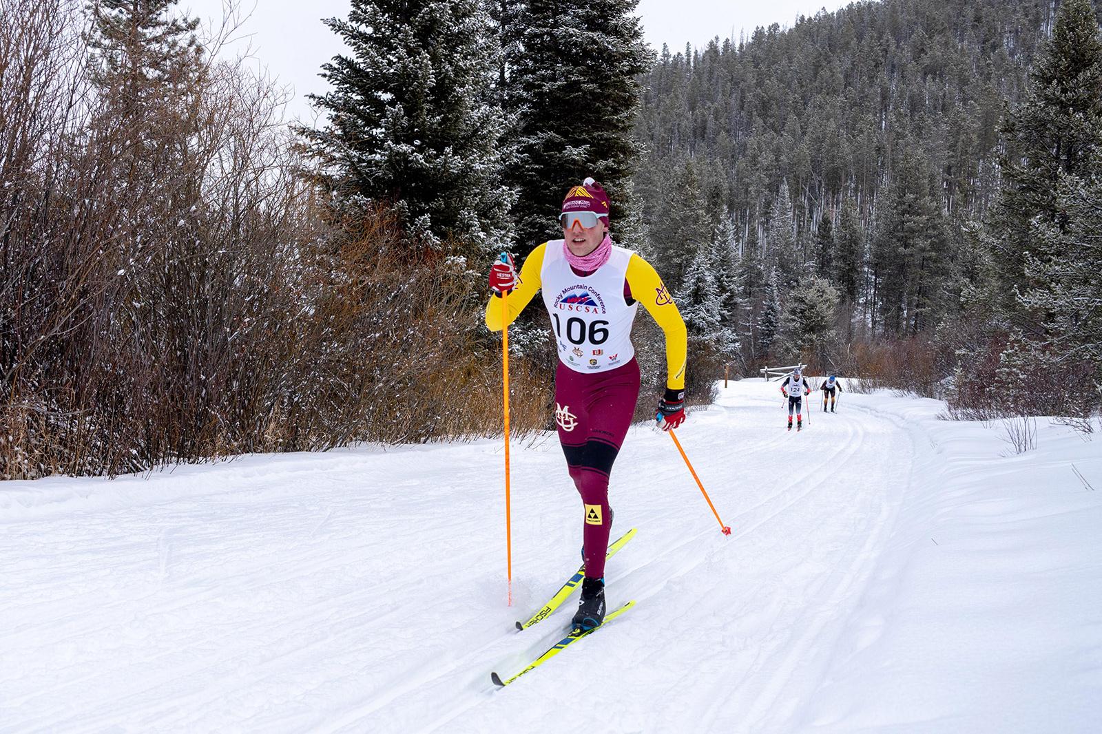 Jack Lackman climbing during the men’s 15 km Classic.