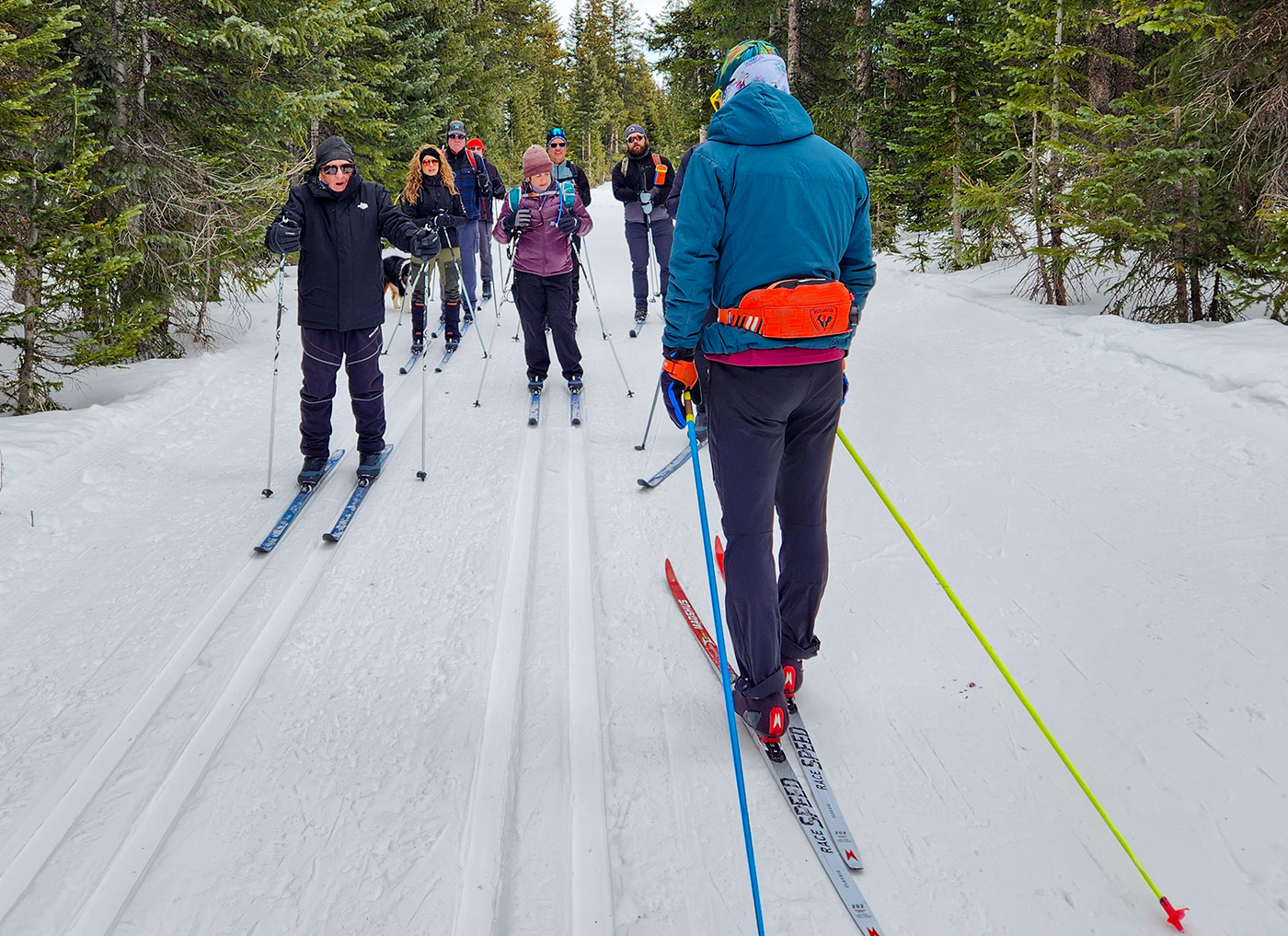 CMU Cross Country Ski Team athletes participating in a community activity